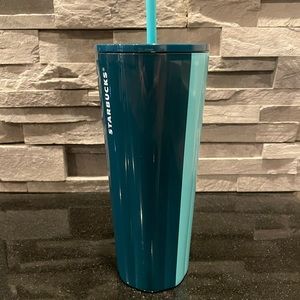 Starbucks Two-Toned Blue Geometric Tumbler